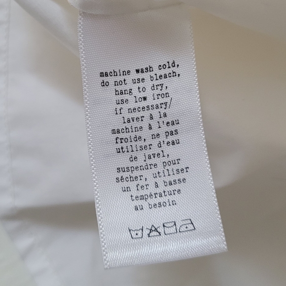 NWT rag & bone White Cotton Poplin Button-Down Shirt Sz XXS - Picture 5 of 6